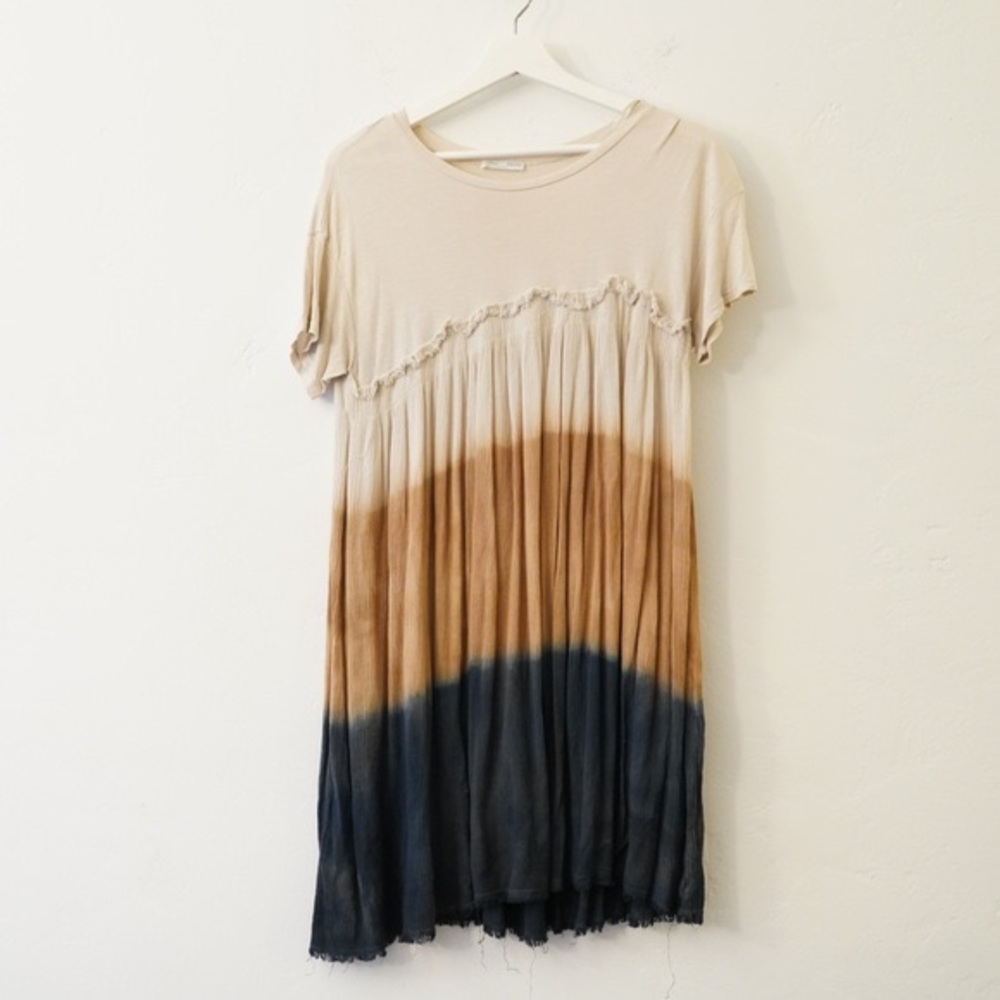 Zara Brown and Navy Ombré T Shirt Dress